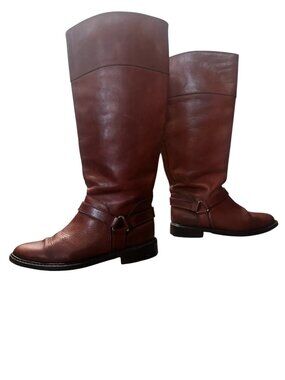 Cole Haan Country Equestrian Harness Tall Boots Womens 7B Brown Leather Cowgirl